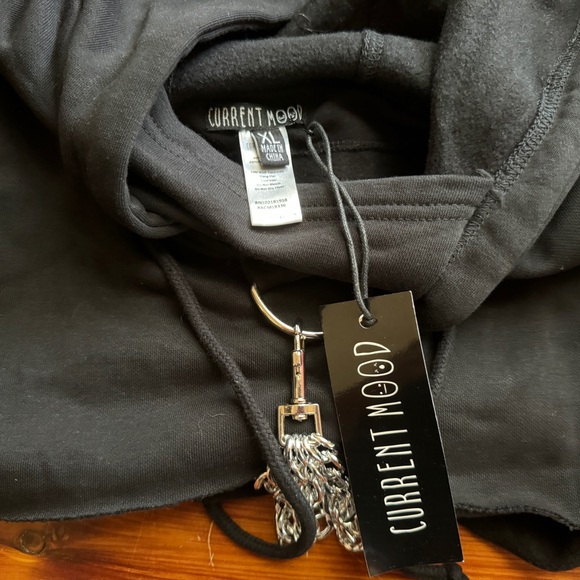 Current Mood Dolls Kill Cropped Chain Hoodie. SZ XL. NWT. - Picture 6 of 8